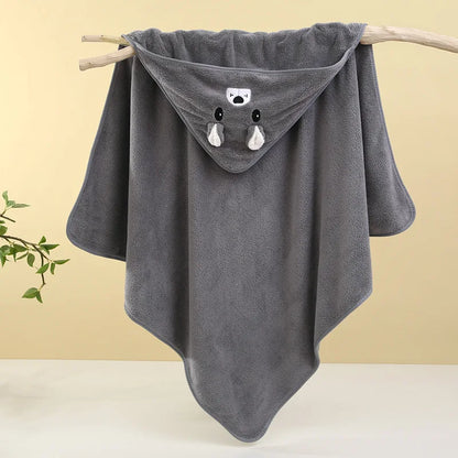 Cute Baby Bath Towel – Soft, Absorbent Newborn Swaddle Wrap Blanket for Girls & Boys