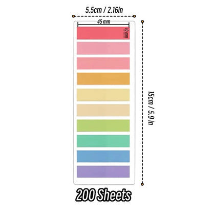2400PCS Transparent Colorful Sticky Notes – Self-Adhesive Index Memo Pads for Office, School & Creative Stationery Use