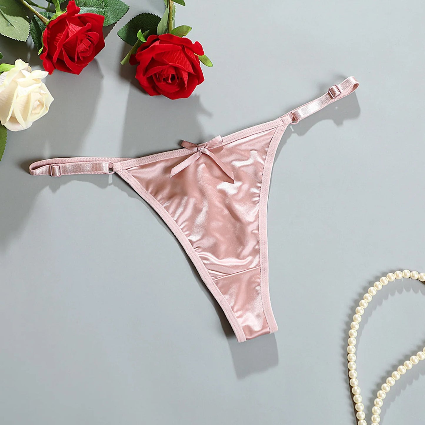 Low-Waisted T-Back Thong — Sexy Adjustable Strap Seamless Panty for Women, Erotic Lingerie Pure Desire