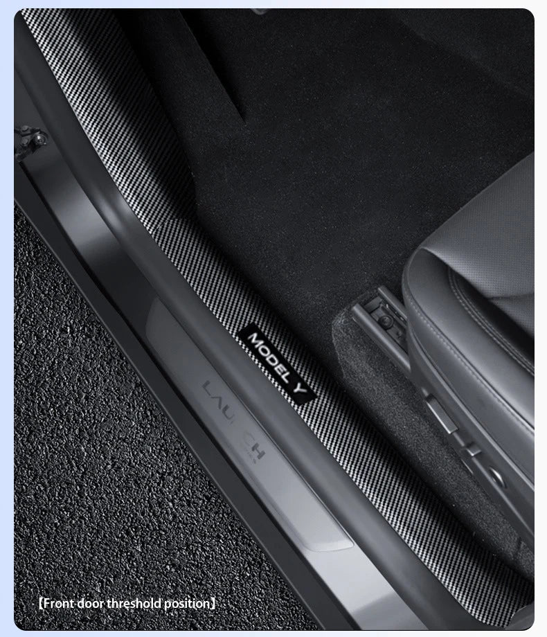 Tesla Model Y Juniper 2025+ Door Threshold Strips – ABS Anti-Scratch & Dirt-Resistant Interior Accessories for Front & Rear Doors