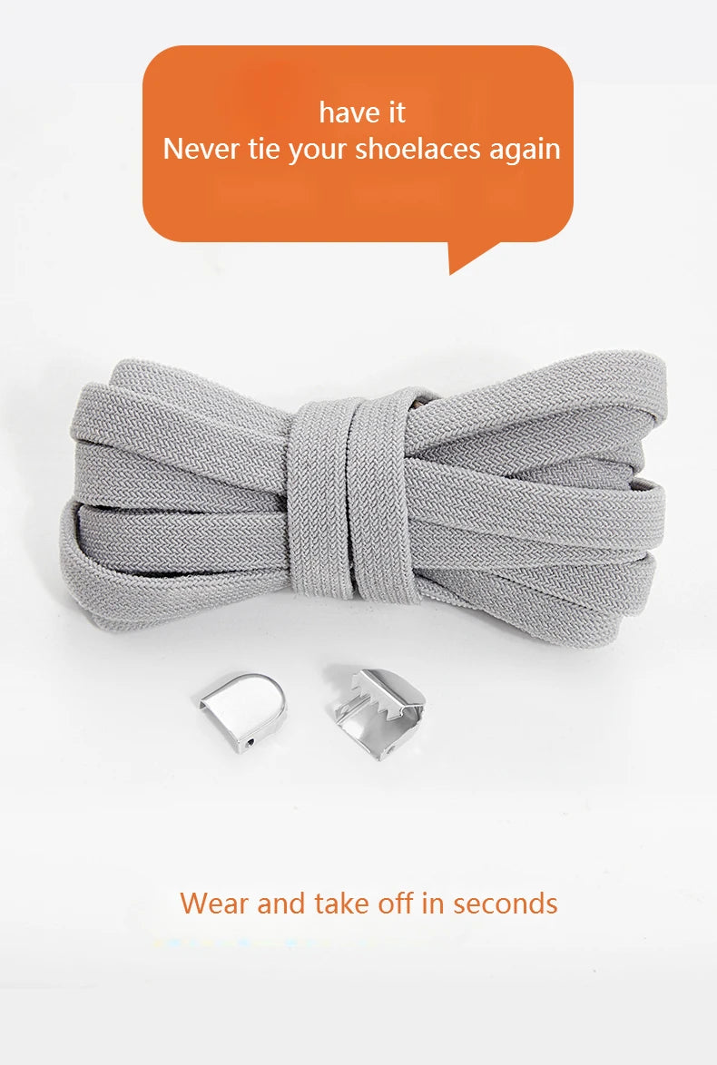 No-Tie 8MM Flat Elastic Shoelaces – Quick Sneakers Laces for Kids & Adults, Shoe Accessories