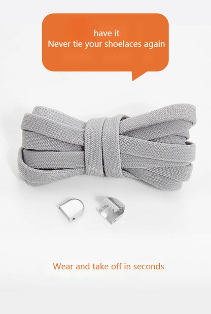 No-Tie 8MM Flat Elastic Shoelaces – Quick Sneakers Laces for Kids & Adults, Shoe Accessories