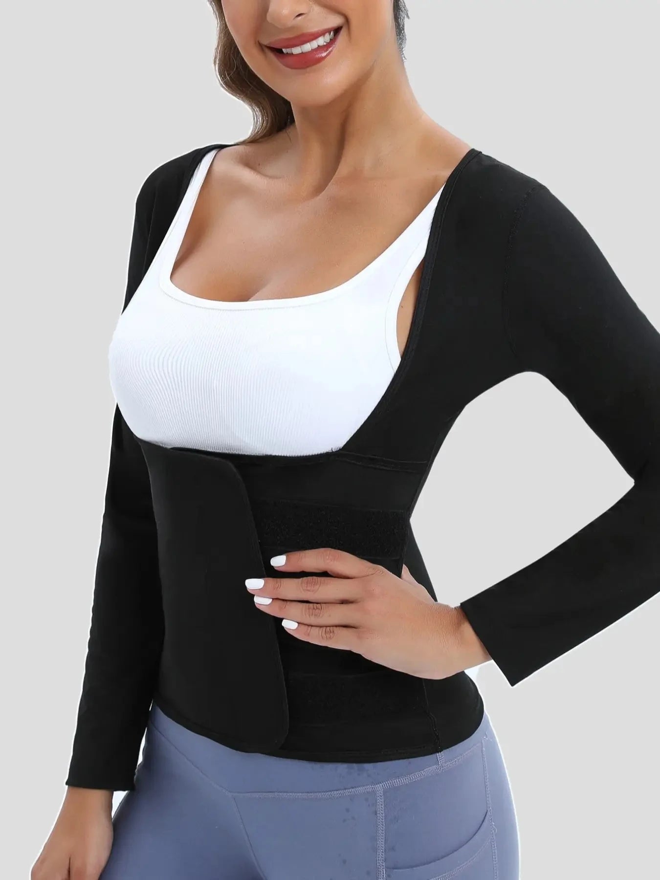 Women's Sauna Suit: Sweat Body Shaper Hot Waist Trainer Long Sleeve Shirt - Workout Top for Shaping and Sweating, Bodysuit