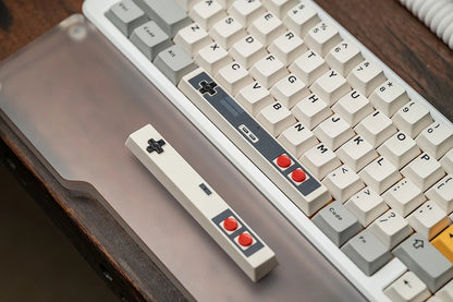 Retro Gamepad Keycap 6.25u Spacebar – Artisan ABS Keycap for MX Switches, Black & White for Mechanical Gaming Keyboards