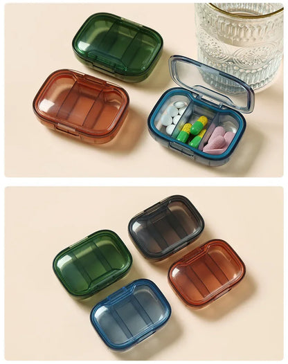 Mini Medicine Pill Box – Portable Drug Storage, Pills Dispenser & Organizer, Tablet Container Case
