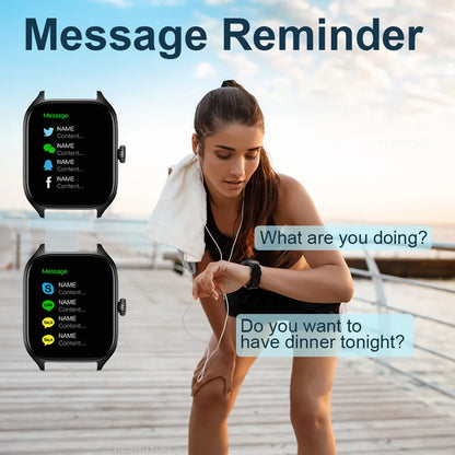 LAXASFIT H9 Promax Smartwatch – Bluetooth Call Answering, Heart Rate & SpO2 Monitoring, Calorie Tracking Fitness Watch