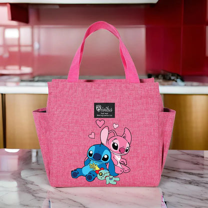 Stitch Insulated Lunch Bag – Waterproof Oxford Cloth with Aluminum Foil, Portable Reusable Square Tote for Work, School, and Picnic