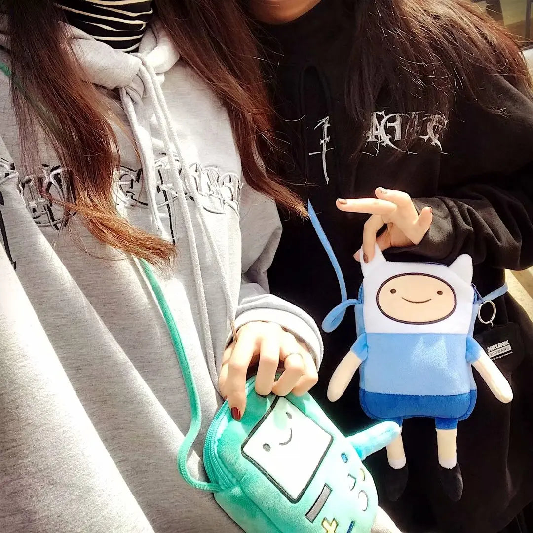Cartoon Finn & Jake Plush Crossbody Bag – Coin Purse & Phone Bag, Anime BMO Stuffed Toy Gift for Kids & Fans