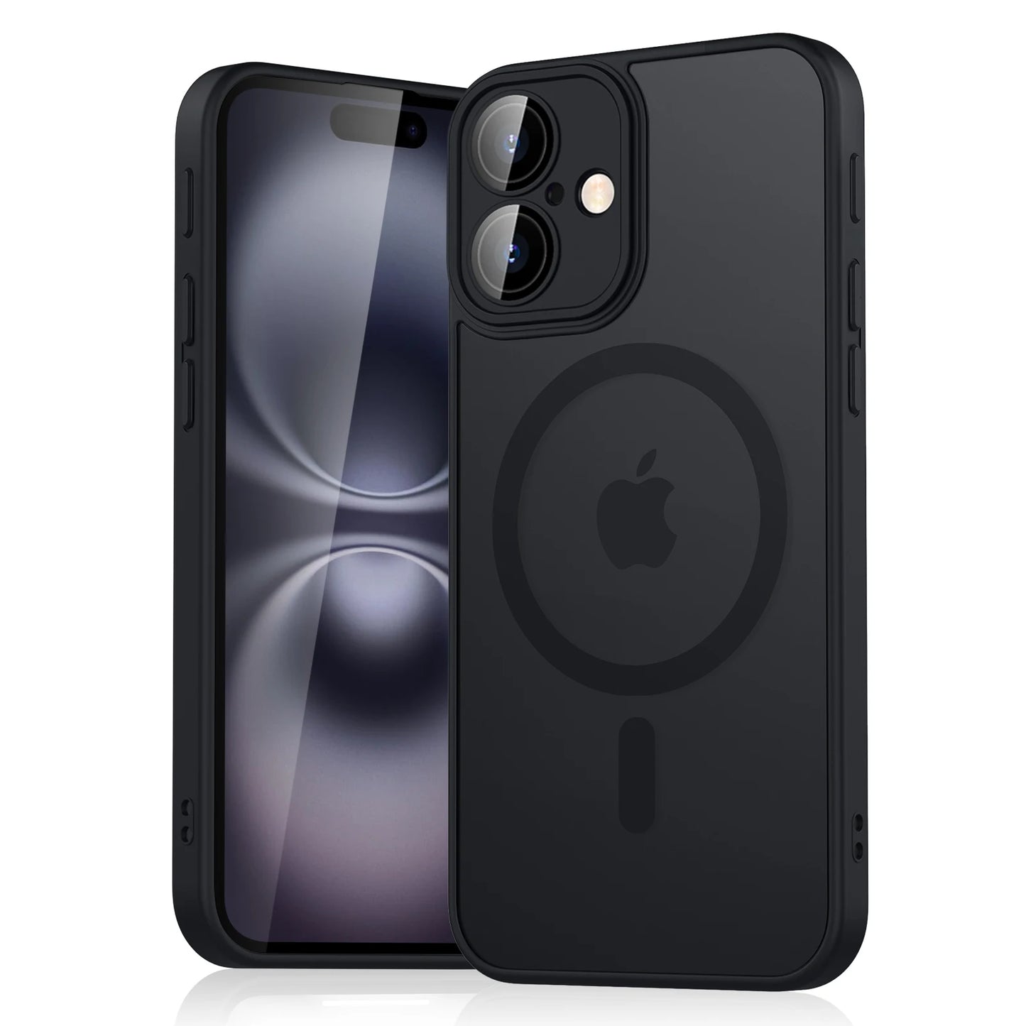 Luxury Magnetic Matte Translucent Armor Case for iPhone 11-16 - Shockproof MagSafe Wireless Charging Cover