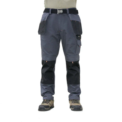 Men’s Safari Style Multi-Pocket Cargo Work Pants – Straight Fit Wear-Resistant Outdoor Tactical Trousers with Utility Pockets