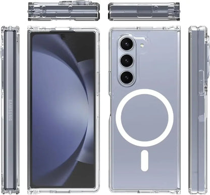 Clear Magnetic Shockproof Case for Samsung Galaxy Z Fold 6 – Magsafe Wireless Charging Compatible Cover