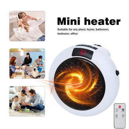 Portable Electric PTC Ceramic Heater — Mini Hot Air Fan for Home, Desktop, or Wall Mount Winter Heating