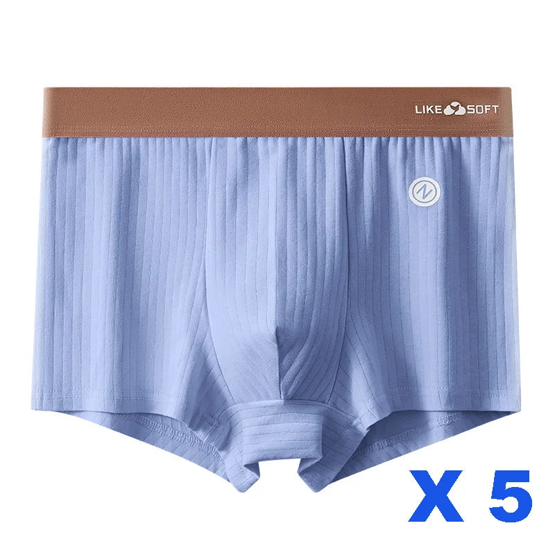5PCS Men's Striped Boxer Shorts - Funny Comfortable Underwear with U-Convex Design