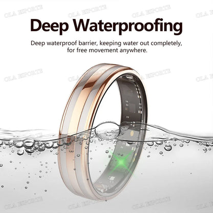 Ultra-Thin 6.3mm Smart Ring Health Monitor – Waterproof Fitness Ring with Heart Rate, Body Temperature & Sports Tracking for Men & Women