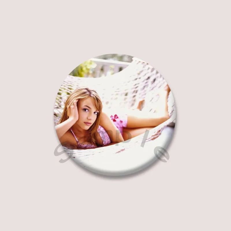 Britney Spears Music Brooch Pin – Pop Singer Badge Jewelry for Bags & Clothing, Fan Collection Accessories & Gift Item