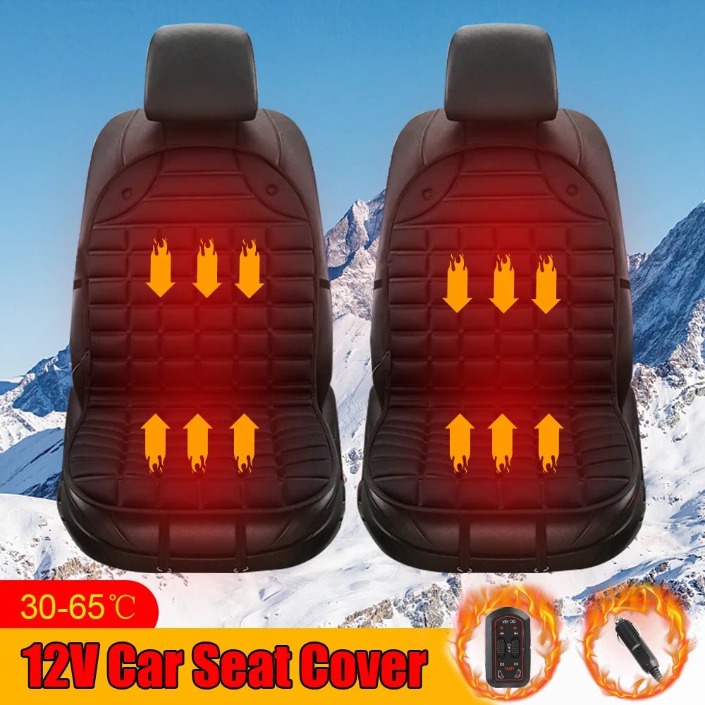 12V Electric Heated Car & Home Seat Cushion — Universal Warm Winter Cushion Cover