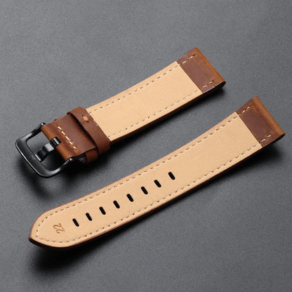 Calfskin Genuine Leather Watch Band – Black, Blue & Dark Brown Straps for Smartwatches, 18mm-24mm Accessories