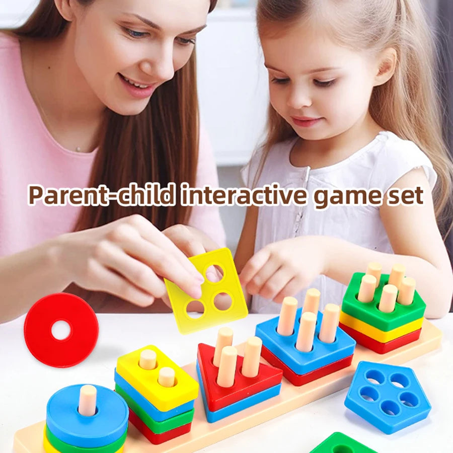 Geometric Building Blocks Set – Early Learning Educational Toys for Toddlers and Children’s Shape Recognition and Creativity