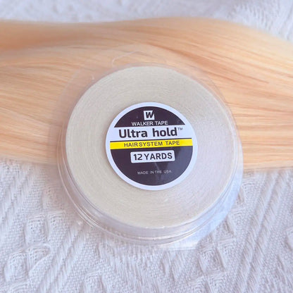 Blue Double-Sided Wig Tape - Strong Adhesive Roll for Lace Wigs and Hair Extensions, 3/12/36 Yards