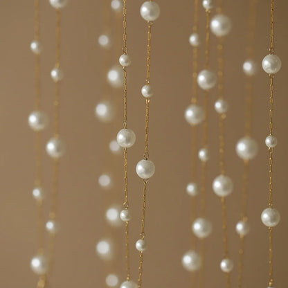 316L Stainless Steel Pearl Chain Necklace for Women, Waterproof Metal Collar Jewelry, Elegant Temperament Gift Bijoux