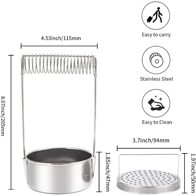 Portable Stainless Steel Artist Brush Washer – Paint Cleaner with Wash Tank, Removable Screen & Brush Holder