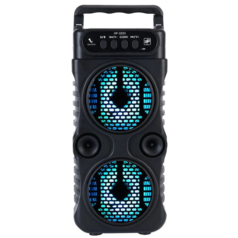 Outdoor Portable Wireless Speaker – Dual 3” Stereo Subwoofer, Bass, USB Powered for Party, Karaoke & Home