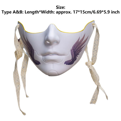 Cyberpunk Mechanical Half Face Mask — Technological Wings Mask for Men & Women, Halloween, Carnival, Dress-Up Props