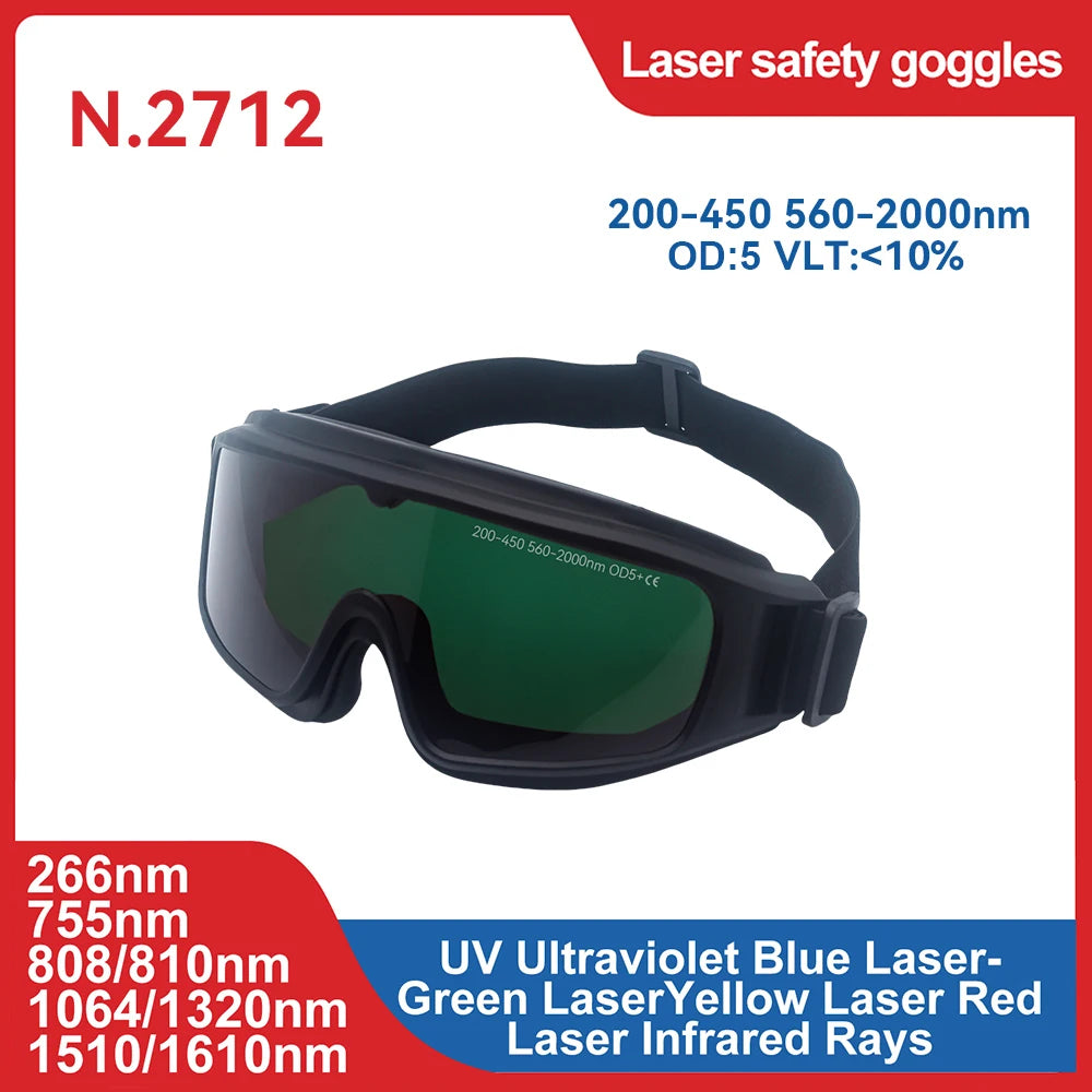 190-2000nm Laser Safety Glasses — Certified Diode Laser Protective Goggles