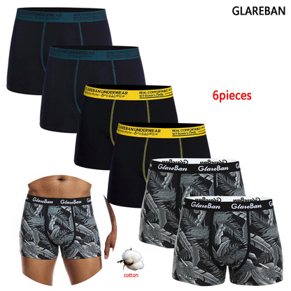 6-Pack 2024 Men’s Boxer Briefs – Cotton Fashion Underwear Set for Homme, Luxury Comfort Shorts