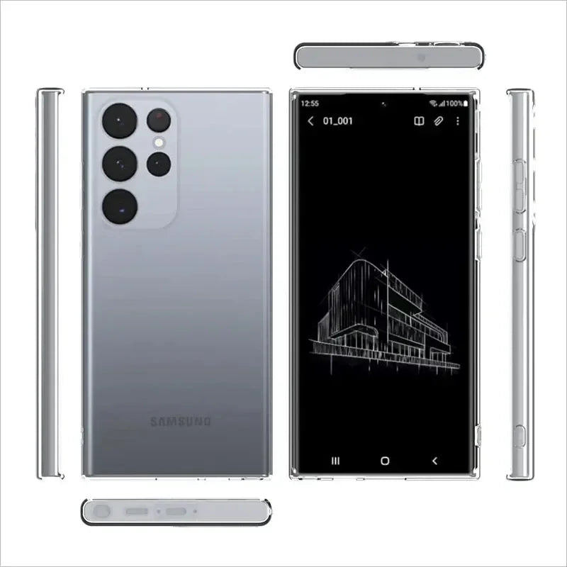 Soft Clear Silicone Phone Case for Samsung Galaxy A53 A13 A52 A12 A54 A16 A55 A52S S25 S24 S22 S21 S23 Ultra S20 FE Note 20 Ultra