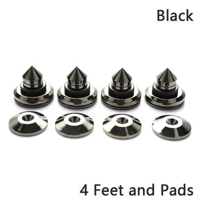 4PCS Speaker Stand Feet Pads — 30x27mm Pure Copper/Silver Spikes for Loudspeaker Boxes with M28x26 Nails