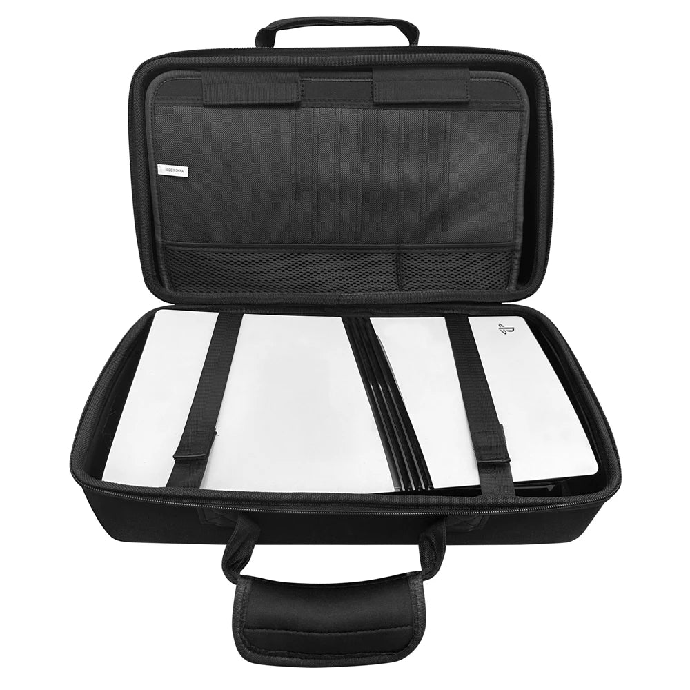PS5 Pro Gaming Console Carrying Case - Large Capacity Organizer Bag with Shoulder Strap | Protective Storage Accessory