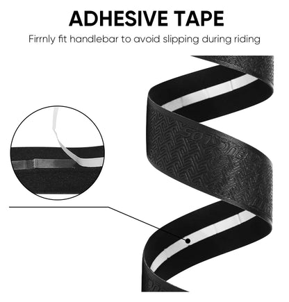 BUCKLOS Road Bike Handlebar Tape – PU Shock-Absorbing Anti-Slip Wrap with Bar End Plugs for Cycling