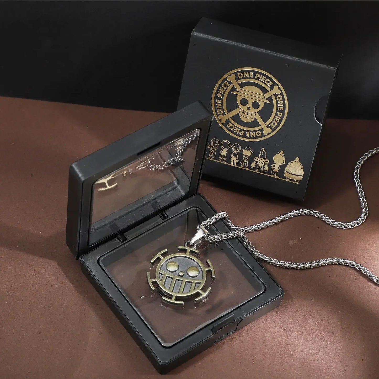 One Piece Luffy & Ace Necklace – Anime Straw Hat Metal Pendant for Men & Women, Sweater Chain Birthday Gift