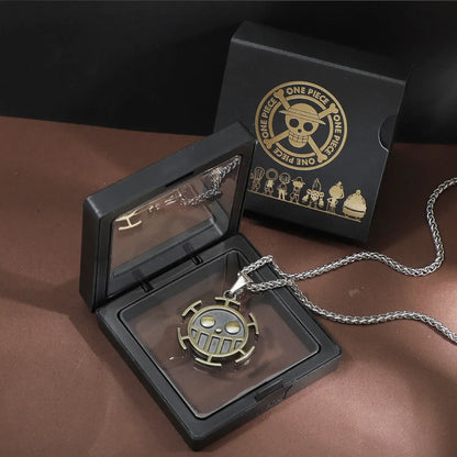 One Piece Luffy & Ace Necklace – Anime Straw Hat Metal Pendant for Men & Women, Sweater Chain Birthday Gift