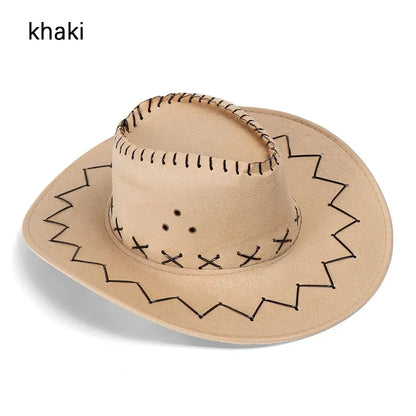 Unisex Western Cowboy Hat – Suede Cowgirl & Cowboy Style for Fashion & Party Wear