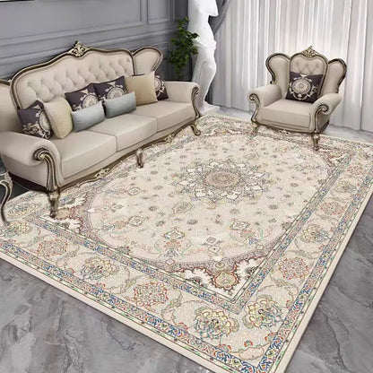 French Retro Persian Crystal Velvet Rug - Non-Slip Large Area Carpet for Living Room, Bedroom & Sofa