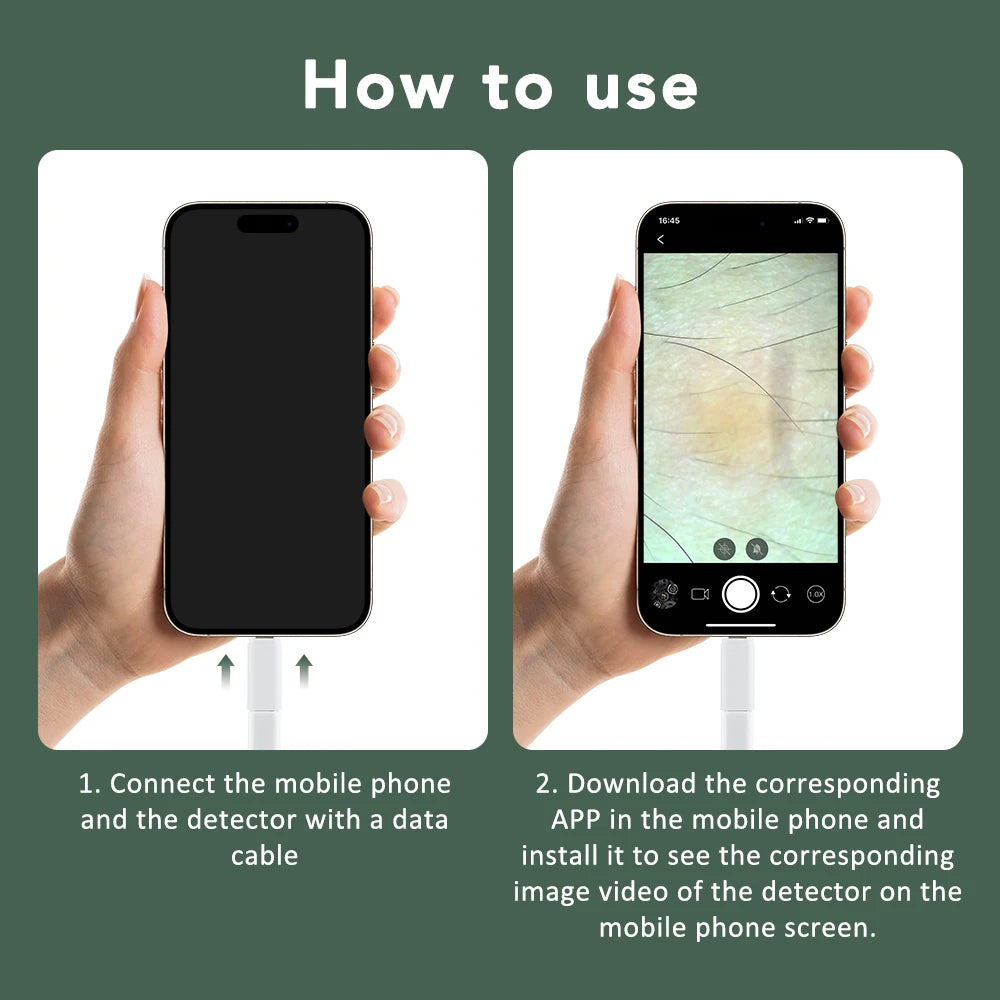 Multifunctional HD Scalp & Skin Analyzer — Hair Follicle Detector with Magnifier for Phone & Tablet
