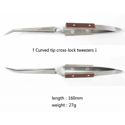 Self-Locking Jewelry Soldering Tweezers Set – Curved & Straight Rebound Precision Welding Repair Tool