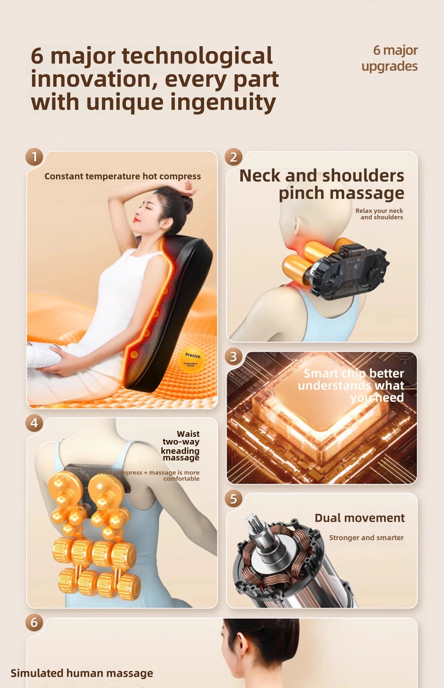 JAIYORL Electric Shiatsu Neck Massage Pillow – Deep Kneading Heat Cushion for Shoulder and Muscle Relaxation