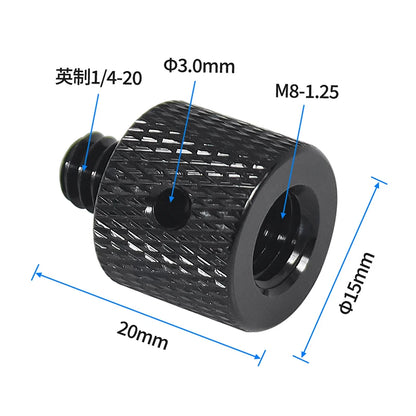 Reinforced Camera Screw Adapter - 1/4 to 3/8 Inch Male Female Thread Converter for Tripod Monopod Ball Head Light Bike Mount