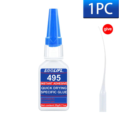 7-Piece LOOLIFL 495 Super Glue Set - Fast-Drying Transparent Cyanoacrylate Adhesive for Strong, Long-Lasting Plastic Bonding