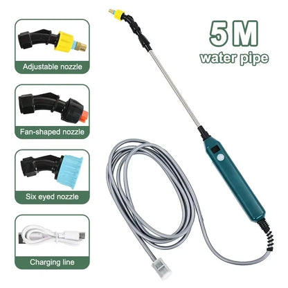 2400mAh Electric Garden Sprayer - High-Pressure Portable Plant Watering Tool with 3 Mist Nozzles for Lawn & Crop Irrigation