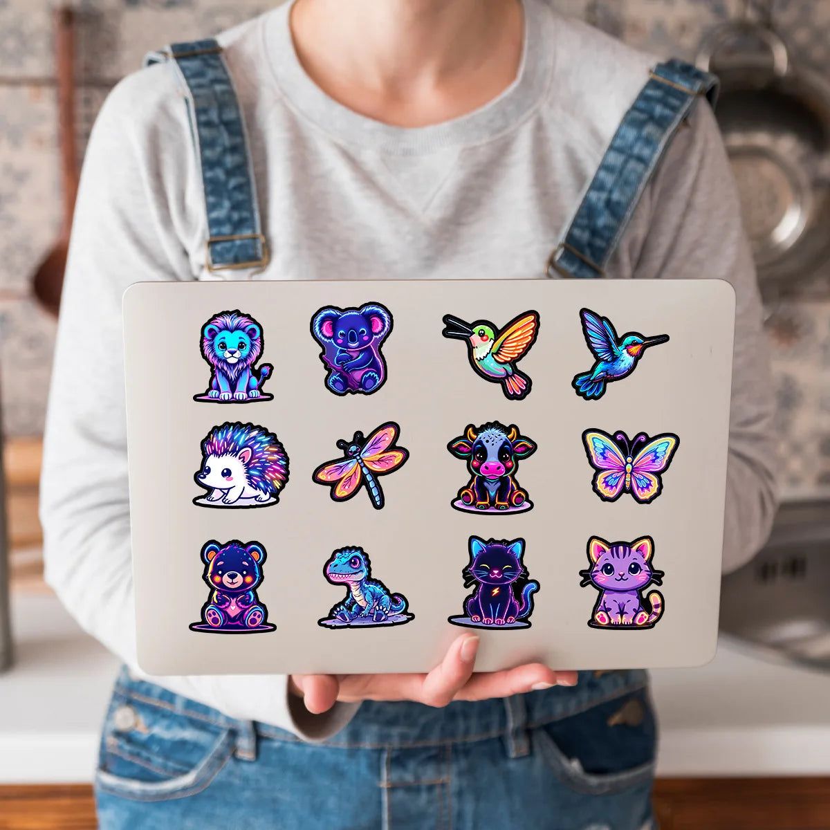 50-Piece Cute Animal Sticker Set - DIY Reward Decals for Skateboards, Motorcycles, Suitcases, Phones and Laptops