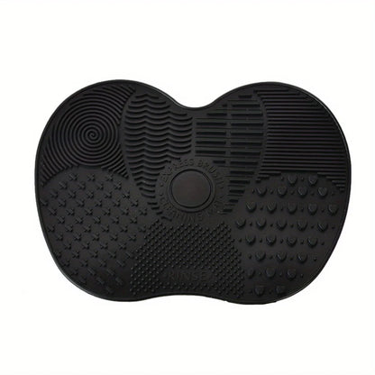 Apple-Shaped Silicone Makeup Brush Cleaner Pad - Suction Cup Cosmetic Tool Cleaning Mat
