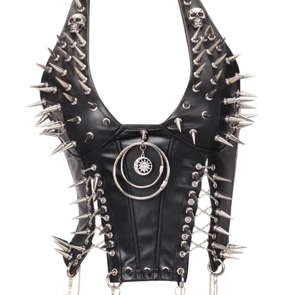 Y2K Gothic Spiked Tank Top - Punk Rock Emo Grunge Festival Style for Women
