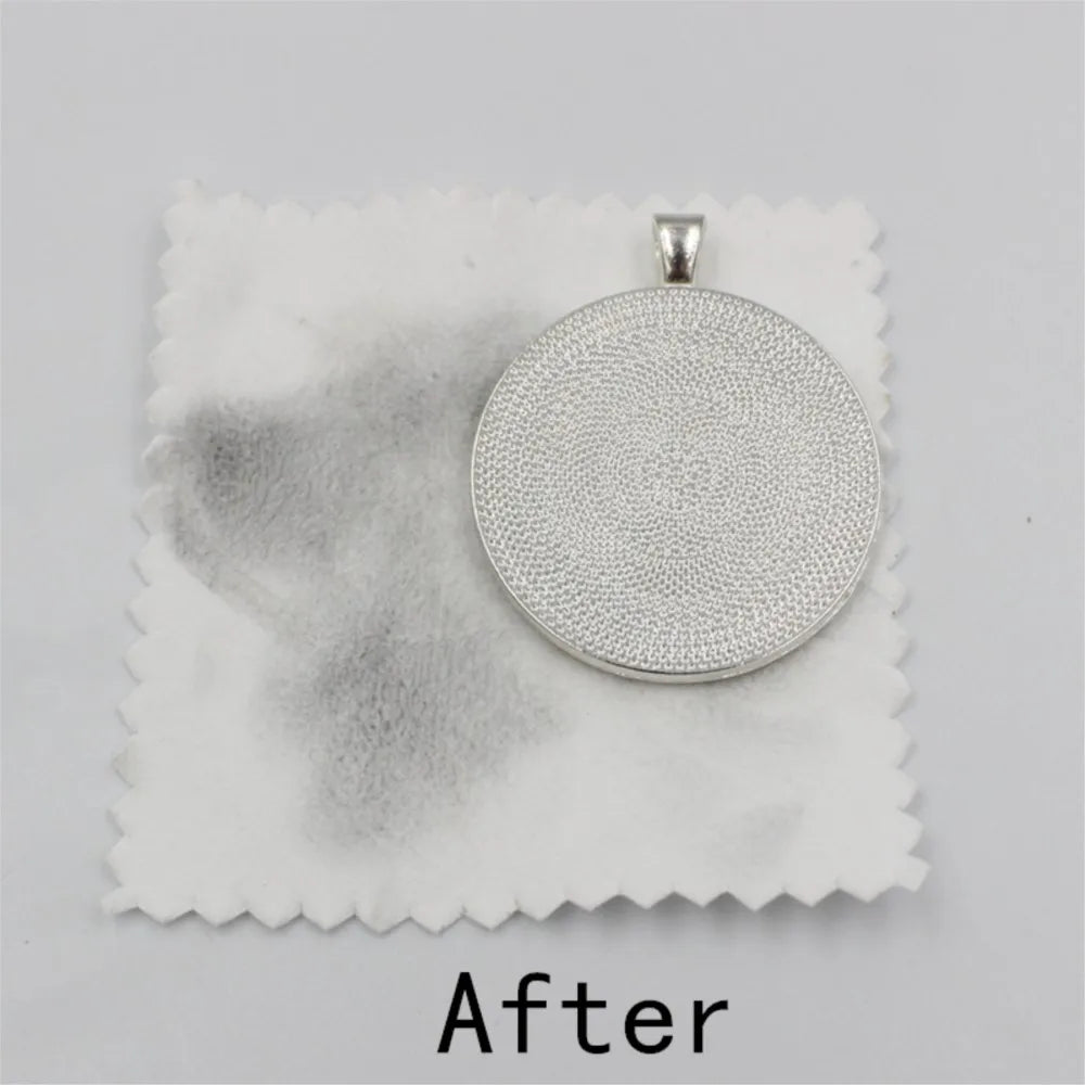 50pcs 8x8cm Silver Polish Cloths – Individually Wrapped Soft Cleaning Wipes for Jewelry & Tools