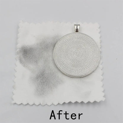 50pcs 8x8cm Silver Polish Cloths – Individually Wrapped Soft Cleaning Wipes for Jewelry & Tools
