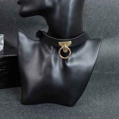 Women's Punk Spike Leather Harness Choker - Metal Collar Necklace for Gothic, Harajuku & Club Fashion