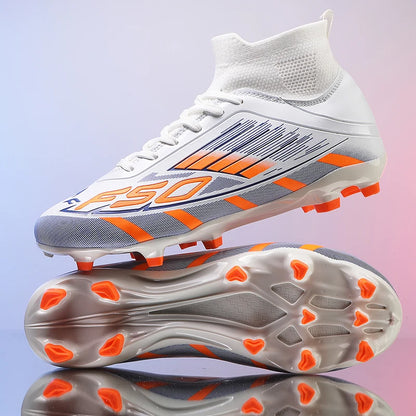 Men’s Soccer Cleats - Lightweight High-Top Football Shoes with Non-Slip Grass Grip